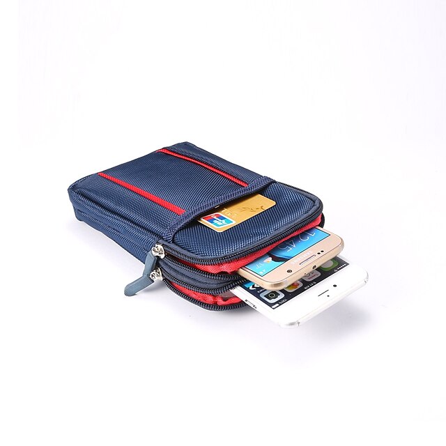  6,3 tommer taske til universal kortholder talje taske / taljepakke solid farvet blød oxford klud