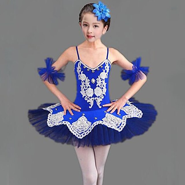  Tanzkleidung für Kinder Ballett Kleid Kombination Kristalle / Strass Mädchen Training Leistung Ärmellos Gitter Polyester