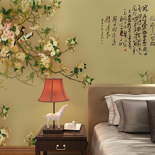 Mural Wallpaper Wall Sticker Covering Print Adhesive Required Floral  Chinese Painting Canvas Home Décor 7167905 2023 – $