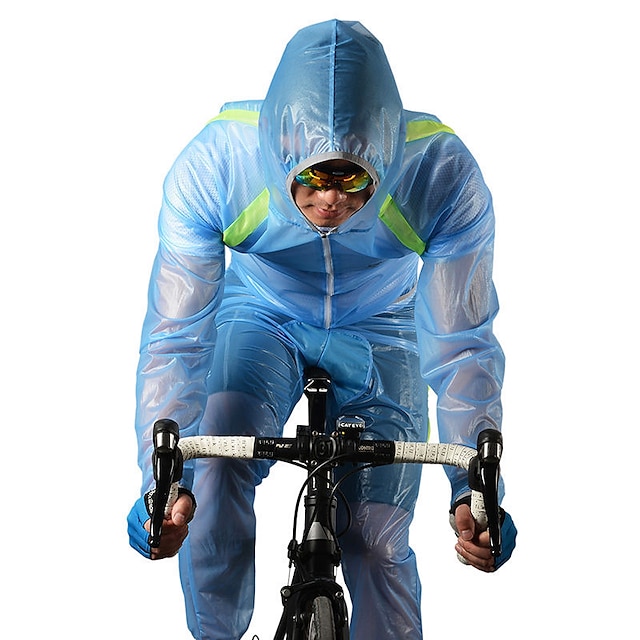  ROCKBROS Men's Women's Cycling Jacket with Pants Bike Windbreaker Raincoat Clothing Suit Windproof Breathable Quick Dry Sports Polyester White / Green / Blue Mountain Bike MTB Road Bike Cycling
