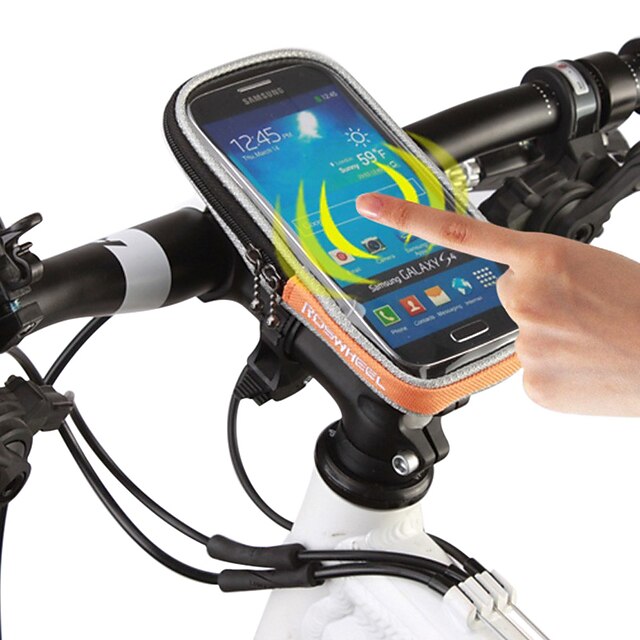  ROSWHEEL Mobiltelefonetui Taske til cykelstyret 4.8 inch Touch Screen Vandtæt Cykling for iPhone 5/5S iPhone X iPhone XR Sort Cykling / Cykel / iPhone XS / iPhone XS Max / 600D polyester