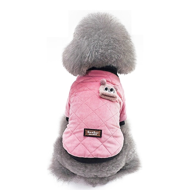  Dog Coat Jacket Puppy Clothes Solid Colored British Casual / Daily Simple Style Outdoor Winter Dog Clothes Puppy Clothes Dog Outfits Black Pink Costume for Girl and Boy Dog Cotton S M L XL XXL