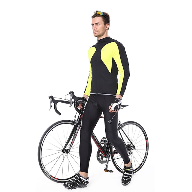  Mountainpeak Men's Cycling Tights Winter Bike Pants / Trousers Pants Bottoms Breathable 3D Pad Quick Dry Sports Black Mountain Bike MTB Clothing Apparel Bike Wear / Micro-elastic / Moisture Wicking