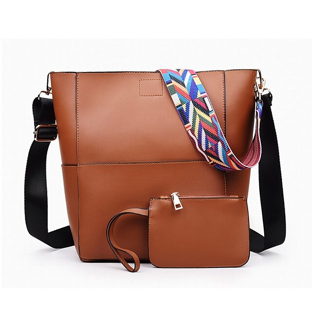  Women's Bags PU Bag Set 2 Pieces Purse Set Zipper for Date / Outdoor Black / Blue / Brown / Gray / Bag Sets / Fall & Winter