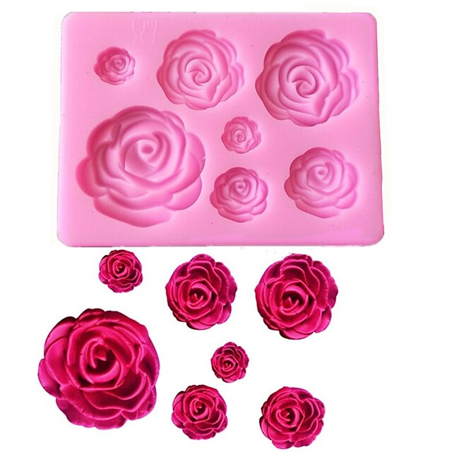  Rose Blumen geformt Fondant Silikon Form Handwerk Schokolade Backform