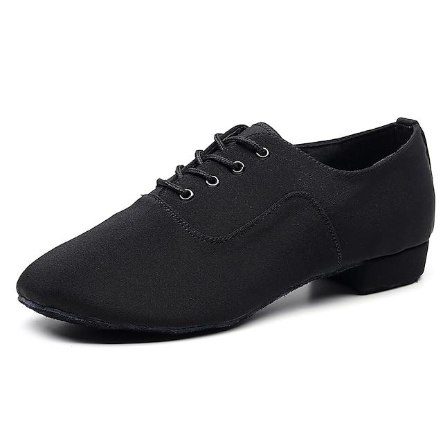  Hombre Salón Zapatos de Baile Moderno Zapatos de personaje Rendimiento Entrenamiento Oxford Talón grueso Cordones Negro