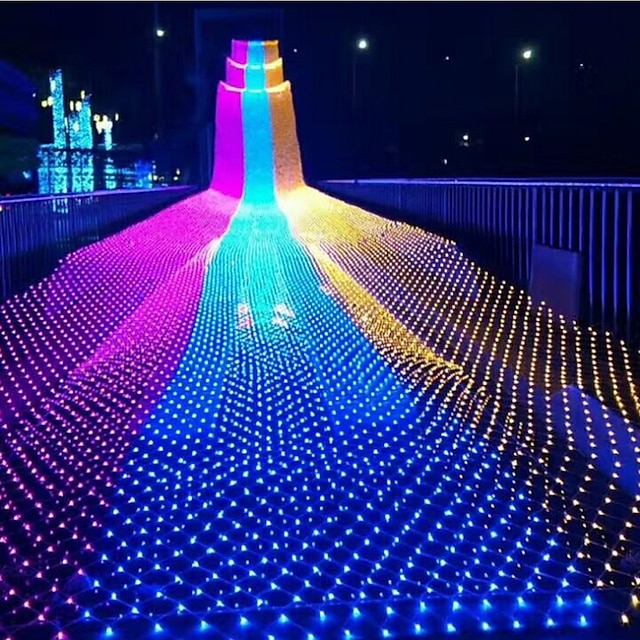 6x4m net guirlande lumineuse 880 leds filets de pêche guirlande