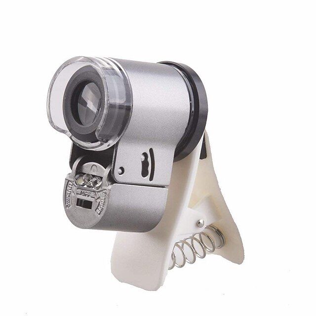  Mobile Phone Lens Macro Lens Glasses / Plastic & Metal / ABS+PC 65X 20 mm 0.01 m 9 ° Lens with LED Light / Creative