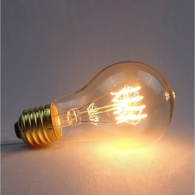  1pc 60 W E26 / E27 A60(A19) Yellow 2300 k Retro / Dimmable / Decorative Incandescent Vintage Edison Light Bulb 220-240 V