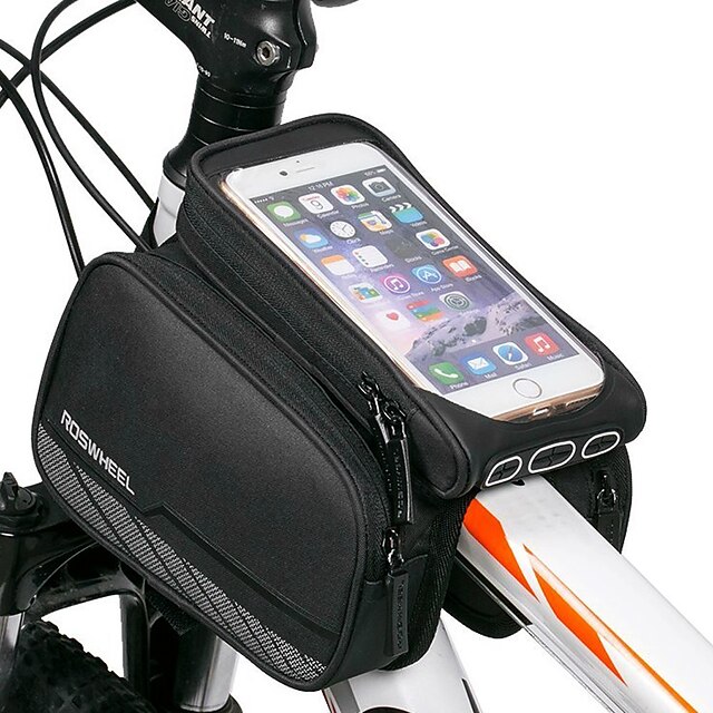  ROSWHEEL Bolsa Celular Bolsa para Quadro de Bicicleta 5.5 polegada Sensível ao Toque Ciclismo para iPhone 8 Plus / 7 Plus / 6S Plus / 6 Plus iPhone X iPhone XR Preto Ciclismo / Moto / iPhone XS