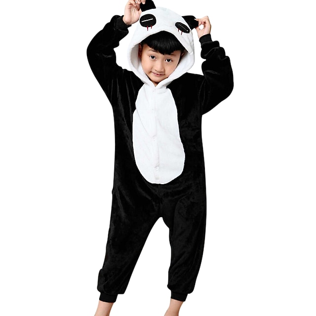  Dětské Pyžamo Kigurumi Panda Zvířecí Slátanina Overalová pyžama Pyžama Legrační kostým Flanel Fleece Kostýmová hra Pro Chlapci a dívky Vánoce Oblečení na spaní pro zvířata Karikatura