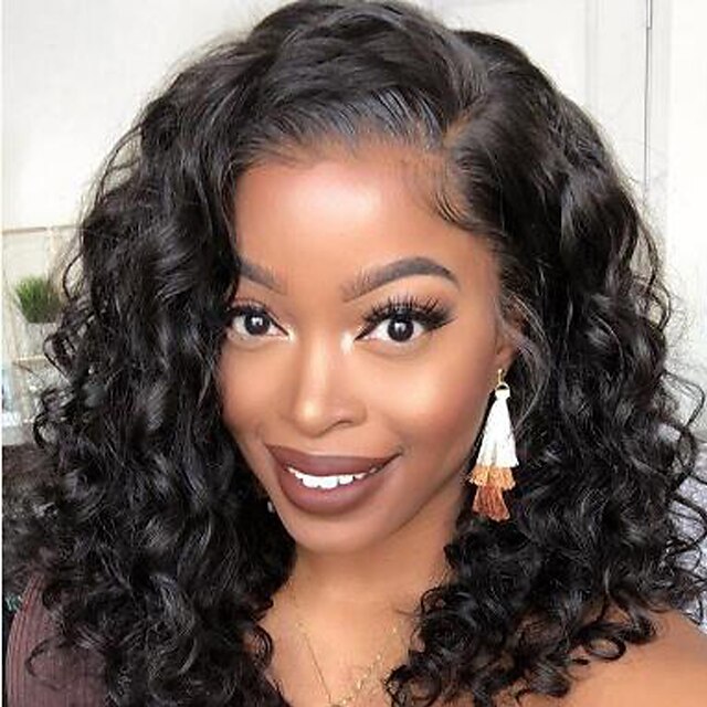  Human Hair Lace Front Wig Free Part style Brazilian Hair Wavy Black Wig 130% Density with Baby Hair Natural Hairline For Black Women 100% Virgin 100% Hand Tied Women's Long Human Hair Lace Wig