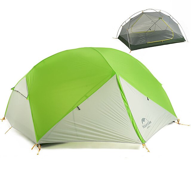  Naturehike 2 person Backpacking Tent Outdoor Portable Windproof Rain Waterproof Double Layered Camping Tent >3000 mm for Hiking Camping Traveling 210*255*100 cm