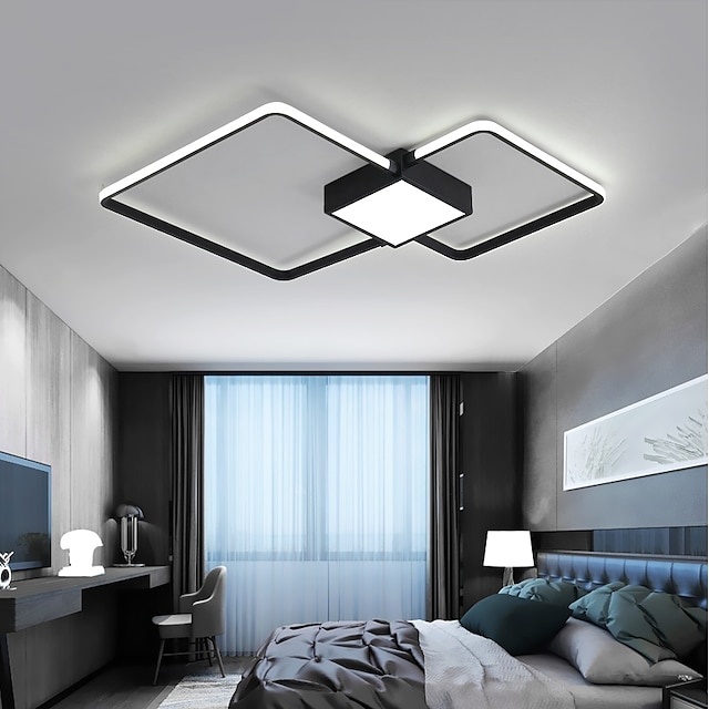  45cm LED Ceiling Light Square Geometrical Multi-shade Dimmable Flush Mount Lights Metal  Painted Finishes Living Dining Room Bedroom Office 110-120V 220-240V