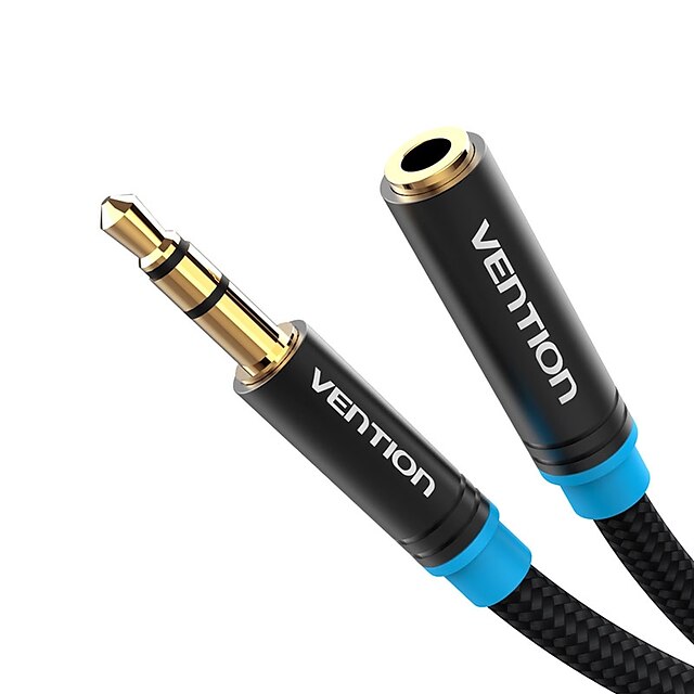  VENTION 3,5 mm audio jack Verlengingskabel, 3,5 mm audio jack naar 3,5 mm audio jack / 3,5 mm audio Verlengingskabel Mannelijk - Vrouwelijk Verguld koper 3.0M (10Ft)