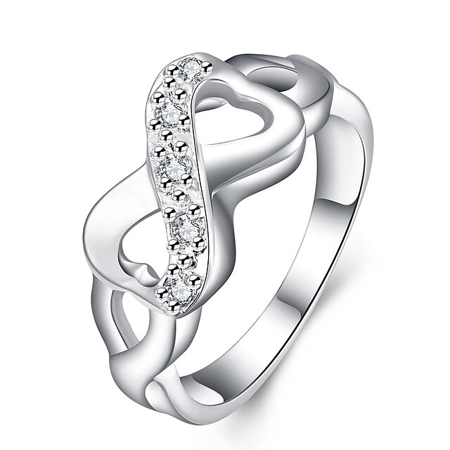  Inel de declarație Dublu Argintiu Argilă Aliaj Infinit femei Personalizat Lux 6 7 8 9 10 / Pentru femei