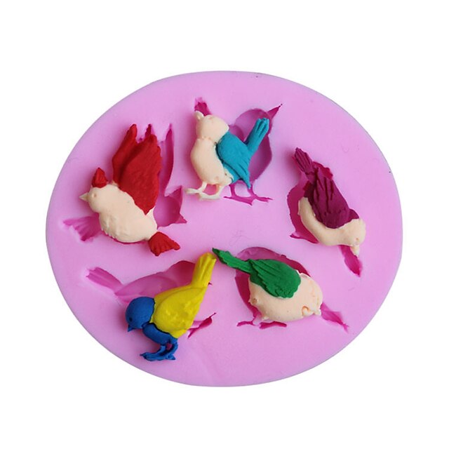  fåglar silikon kaka formar födelsedagstårta dekorationsverktyg fondant gumpaste choklad