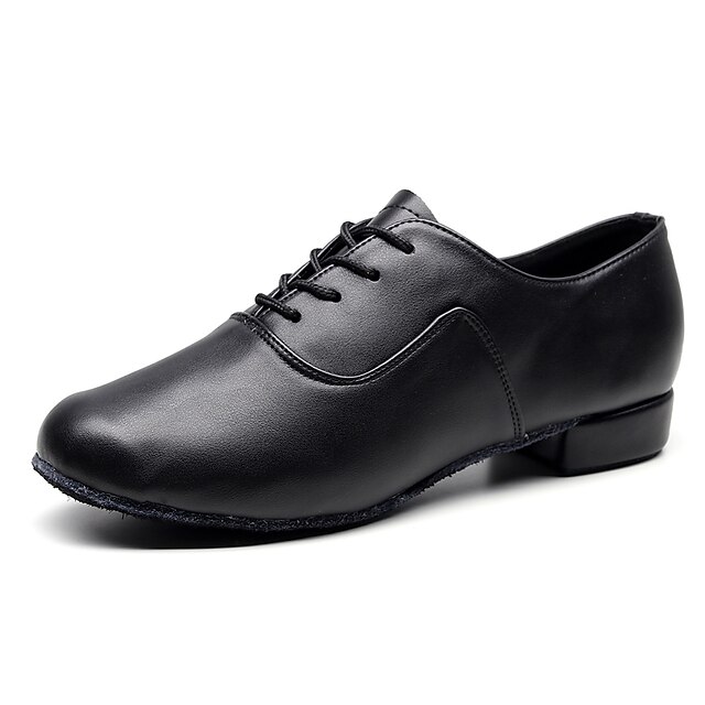 Flexible Black Faux Leather Jazz Dance Shoes for Men - Soft Sole, Lightweight, and Comfortable Performance Footwear 13