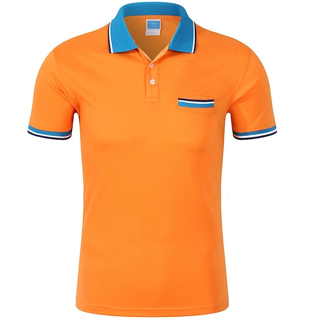  Homens Camisa de tênis Camiseta Polo Esportes camisas de golfe Colarinho Colarinho de Camisa Manga Curta Cor Sólida Frente do botão Verão Normal Preto Branco Amarelo Vermelho Azul Roxo Camisa de tênis