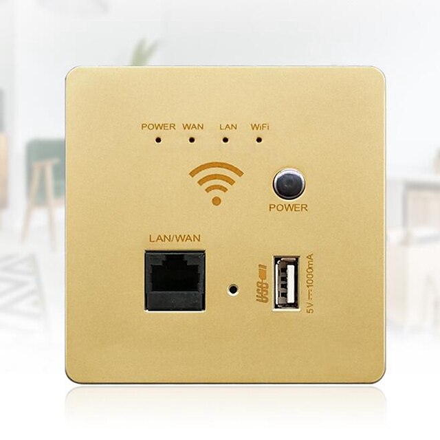  Prise de Courant Facile à Utiliser / avec des ports USB 1pc ABS Fixation au Mur Wi-Fi activé