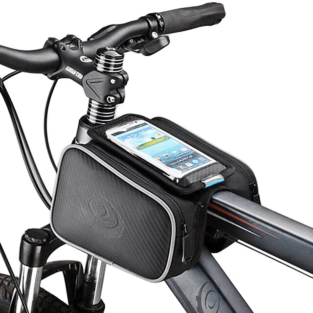  ROSWHEEL Сотовый телефон сумка Бардачок на раму 5.5 дюймовый Велоспорт для Самсунг гэлакси с4 iPhone 5/5S iPhone 8/7/6S/6 Черный Велосипедный спорт / Велоспорт / iPhone X / iPhone XR / iPhone XS