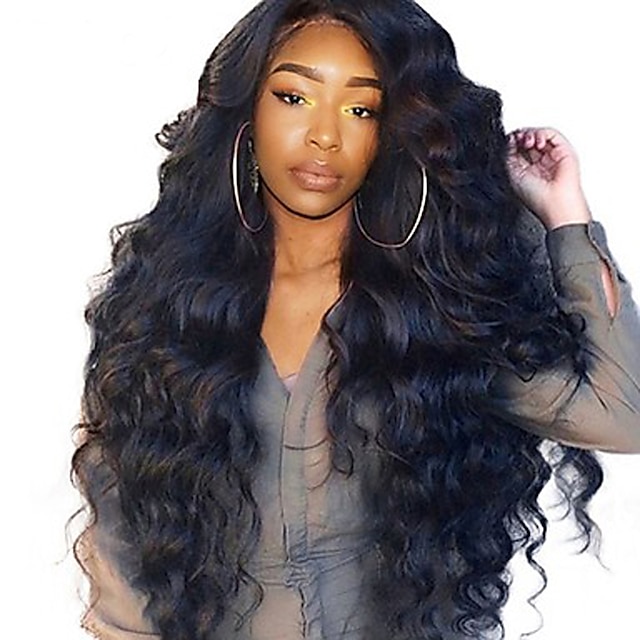  Human Hair Lace Front Wig Side Part style Brazilian Hair Wavy Body Wave Natural Wig 250% Density with Baby Hair Best Quality Hot Sale Thick Natural Hairline Women's Long Human Hair Lace Wig Dolago