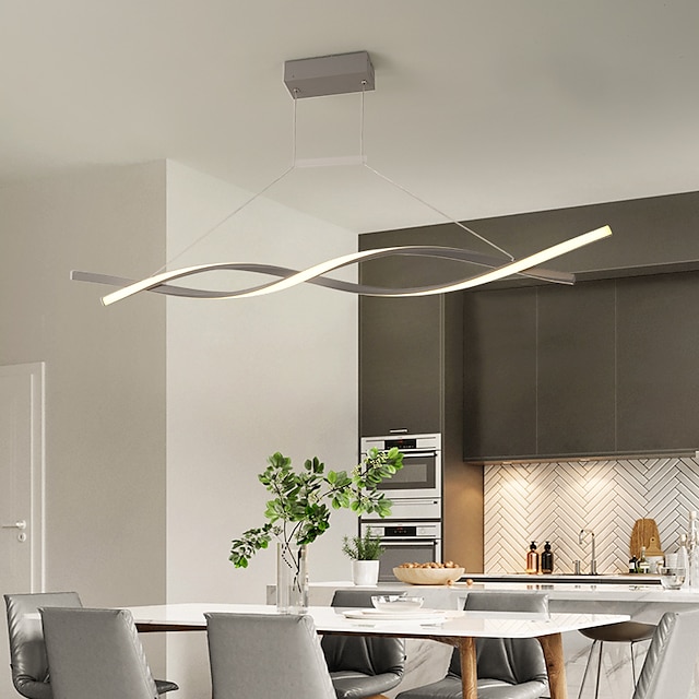  2-Light 80 cm Line Design Chandelier Aluminum Linear Painted Finishes Modern Simple LED 110-120V 220-240V