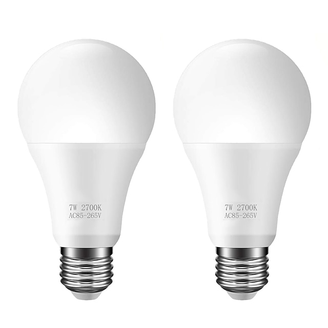 2 stuks 7 W LED-bollampen Slimme LED-lampen 650 lm E26 / E27 A60 (A19) LED-kralen SMD 5730 Slim Licht controle Warm wit Koel wit 85-265 RoHs / CE 7254442 2023 €14.29