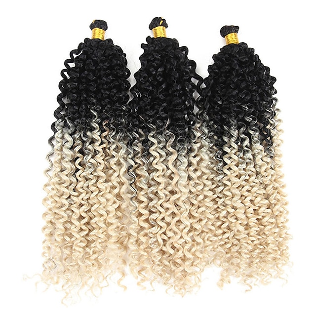  Спиральные плетенки Afro Kinky плетенки Кудрявые косы Кудрявый Коробка косичек Естественный цвет Искусственные волосы Волосы для кос 3 предмета Волосы с окрашиванием омбре