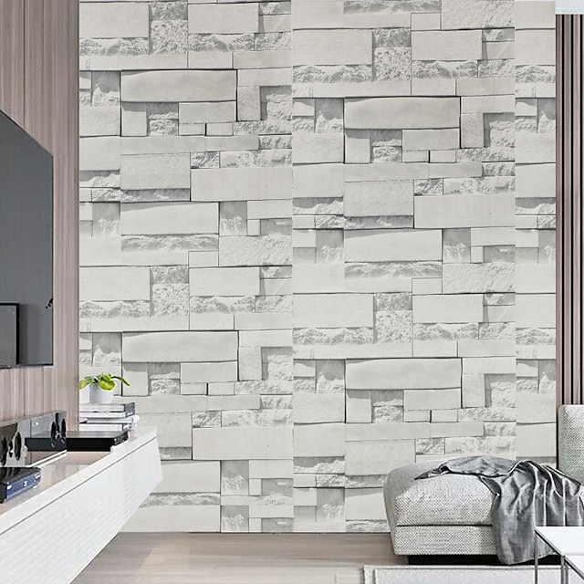  Wallpaper Wall Covering Sticker Film Brick Peel and Stick Removable Vinyl PVC Home Décor 100*45 cm