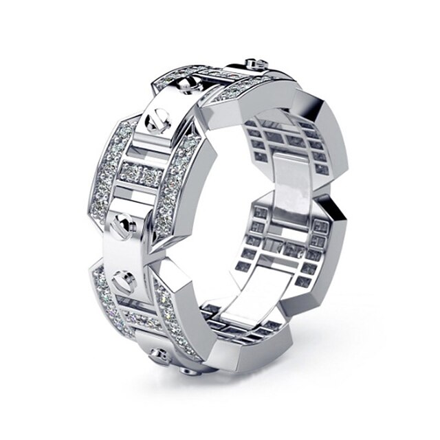  Ring Hollow Out Silver Imitation Diamond Alloy Knife Edge European 1pc 6 7 8 9 10 / Women's / Men's