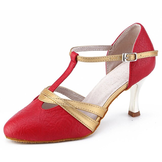  Women's Dance Shoes Modern Shoes / Ballroom Shoes Heel Cuban Heel Customizable White / Red / Performance / Practice