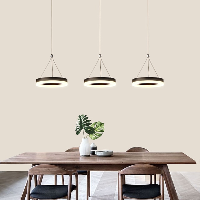 Lights & Lighting Pendant Lights | 3-Light 20 cm Multi-shade / Adjustable Chandelier Aluminum Acrylic Circle Painted Finishes LE