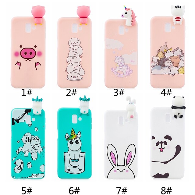  Case For Samsung Galaxy J7 (2017) / J7 (2016) / J6 (2018) Frosted / DIY Back Cover Cartoon Soft TPU