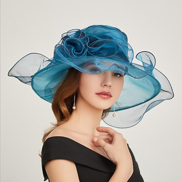  Organza Headwear with Flower / Ruffle 1 Piece Wedding / Sports & Outdoor / Tea Party Headpiece