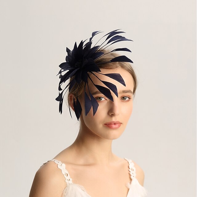  Flax / Feathers Fascinators with Feather 1pc Wedding / Special Occasion Headpiece