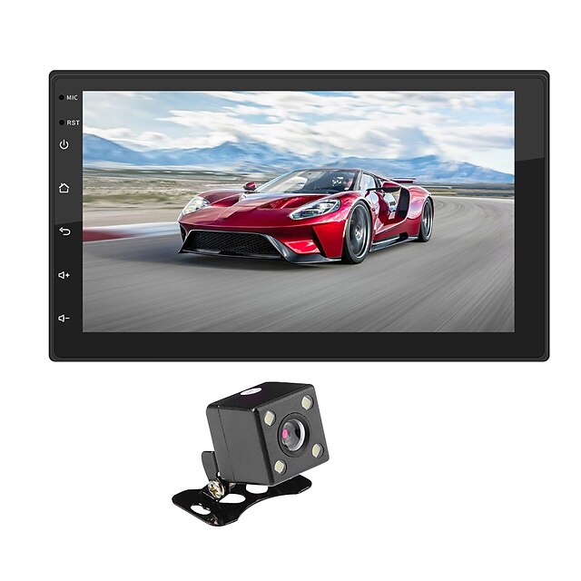  9218+4LED camera 7 Zoll 2 Din Android 9.1 Auto MP5 Spieler Auto MP4 Spieler Touchscreen GPS MP3 für Universal / Eingebautes Bluetooth / Stereo-Radio