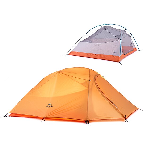  Naturehike 3 person Camping Tent Family Tent Outdoor Waterproof UV Sun Protection Windproof Double Layered Poled Camping Tent 2000-3000 mm for Fishing Beach Camping / Hiking / Caving Polyster