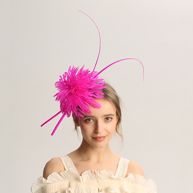  Flax / Feathers Fascinators with Feather 1pc Wedding / Special Occasion / Ladies Day Headpiece