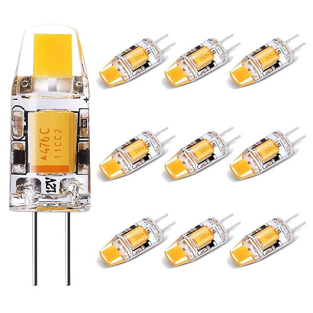  10st 1,5 W LED bi-pin lampor 150 lm G4 1 LED pärlor Cob härlig varmvit 12 V