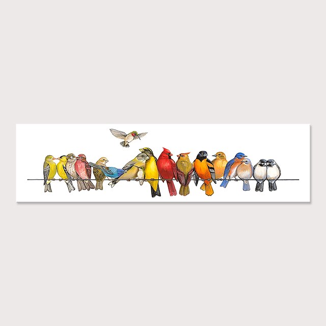 seinätaide kangasjuliste maalaus kuvitus kuva eläin linnut kodinsisustus sisustus valssattu kangas ei kehystä kehyksetön venymätön