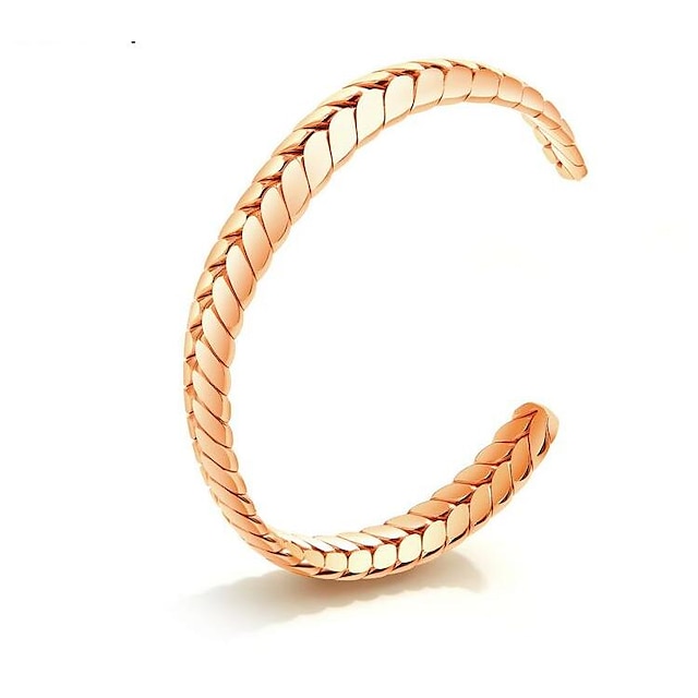  Women's Cuff Bracelet Spiga Botanical Stylish Titanium Steel Bracelet Jewelry Gold For Gift Daily