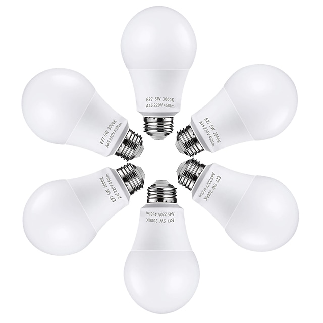 6шт 5 W Круглые LED лампы 450 lm E26 / E27 25 Светодиодные бусины SMD 2835 Милый Тёплый белый Холодный белый 100-240 V / CE