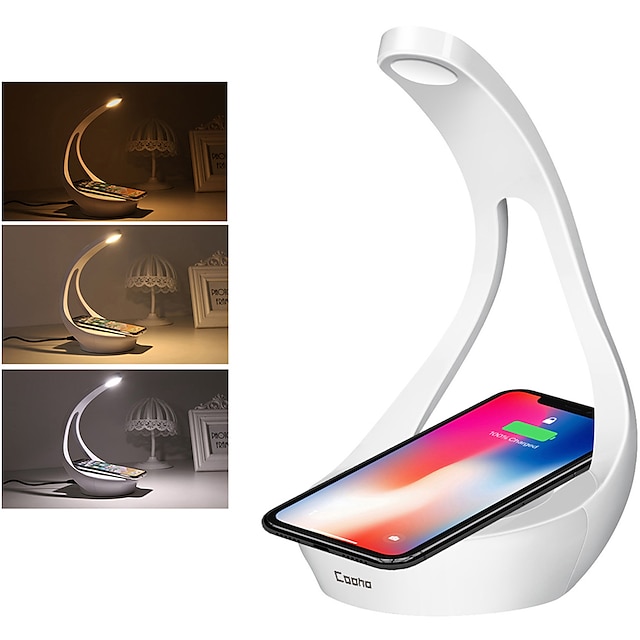 Cooho LED Table Lamp Wireless Charger Desk Lamp - 3 Color Mode Dimmer Touch Control Night Lights 1.50watts 5.00 volts