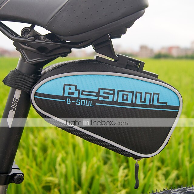  B-SOUL 2L Τσάντα για σέλα ποδηλάτου Πολυλειτουργικό Αντανακλαστικό Αδιάβροχο Φερμουάρ Τσάντα ποδηλάτου PU δέρμα Νάιλον Οξφόρδη Τσάντα ποδηλάτου Τσάντα ποδηλασίας Ποδηλασία / Ποδήλατο