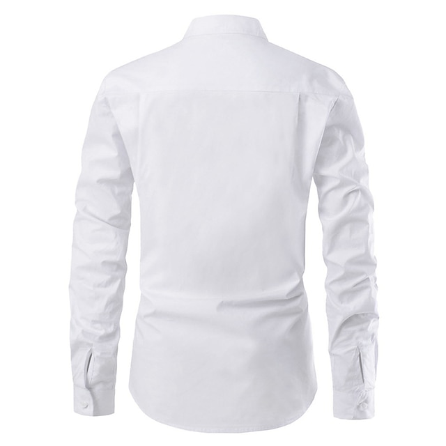 Mens Clothing Mens Shirts | Mens Shirt Solid Colored V Neck Tops White Black Red - UH51616