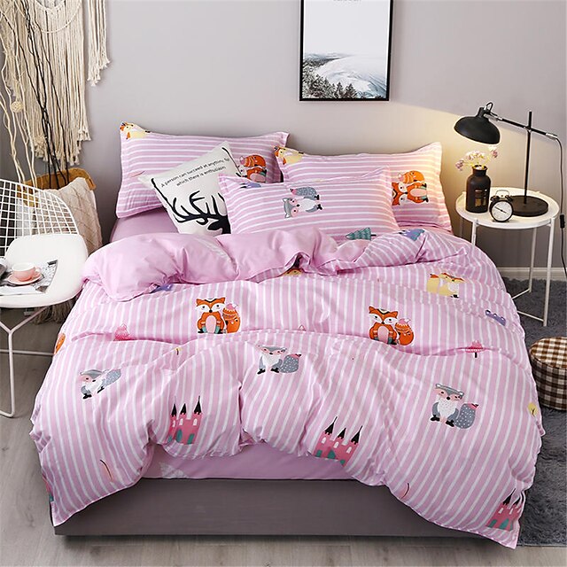  Duvet Cover Sets Cartoon Polyster Printed 4 PieceBedding Sets