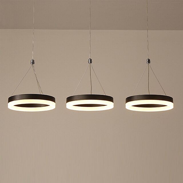 Lights & Lighting Pendant Lights | 3-Light 20 cm Multi-shade / Adjustable Chandelier Aluminum Acrylic Circle Painted Finishes LE