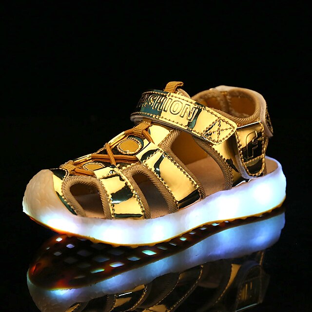  Boys' / Girls' LED / LED Shoes PU Sandals Toddler(9m-4ys) / Little Kids(4-7ys) / Big Kids(7years +) Walking Shoes LED Pink / Gold / Blue Spring / Fall / Rubber