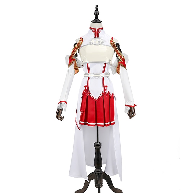  Inspirat de SIDA Alicizare Yuuki Asuna Anime Costume Cosplay Japoneză Costume Cosplay Peteci Fără manșon Vârf Fustă Mâneci Pentru Bărbați Pentru femei / Banderolă / Accesoriu Talie / Platoșă
